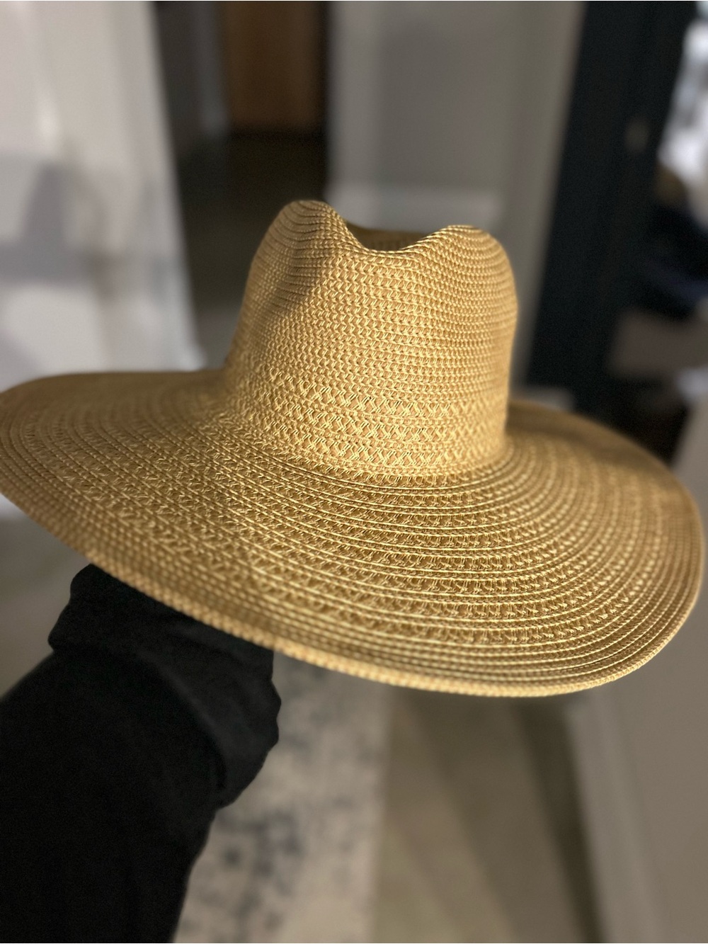 Women's Wide-Brim Straw Sun Hat in Natural Tan, Sun and Sand 0/S